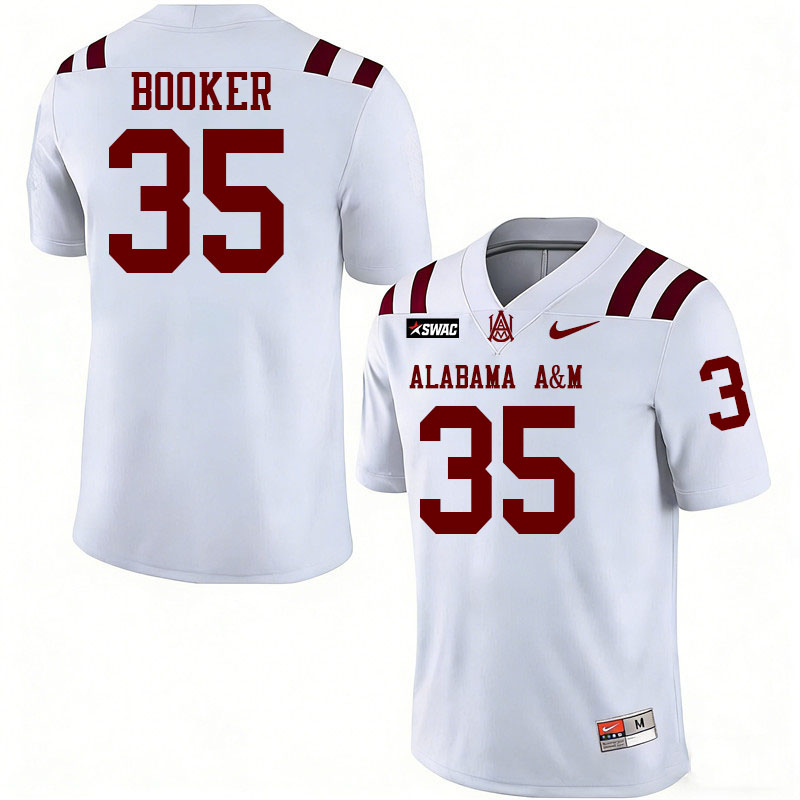 Alabama A&M Bulldogs #35 Xzavier Booker College Football Jerseys,Uniforms-White